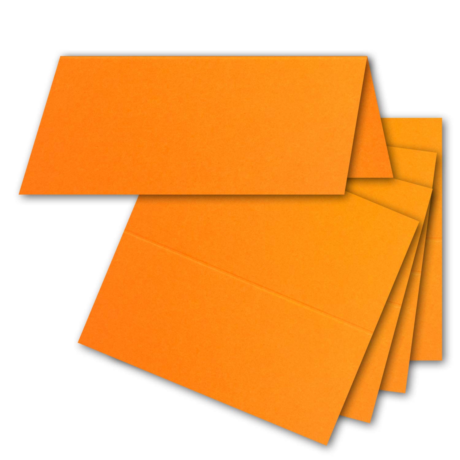 Neuser FarbenFroh place cards, size: 100 x 90 mm (folded 100 x 45 mm), 250 g/m², very sturdy and heavy quality 50 Pieces 11 - Orange — image 1