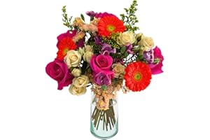 Always Yours with Vase | Pink, Red Arrangement by Arabella Bouquets | Real Fresh Flowers for Delivery, Gift for Birthday, Congratulations, Anniversary, Thank You, Mother's Day