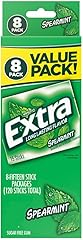 EXTRA Spearmint Sugar Free Chewing Gum, 8 Pack Bulk (120 Sticks), Individually Wrapped for Fresh Breath with Mint Flavor