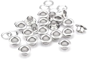 COOBIGO 200Sets 3/16 Inch Grommet Eyelets Kit, Metal Eyelets with Washers for Fabric Clothing Tarps Leather Bag Shoes Eyelets Hats Tents Repair and Crafts Decoration (Silver)