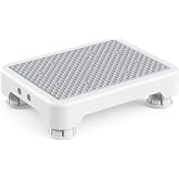 SOYO Mobility One Step Stool Platform for Adults &amp; Elderly, White-Gray | Adjustable Small Step Riser for Seniors, Indoor Outdoor Non-Slip Standing Support Portable Low Step for Car, Bed, Bathroom