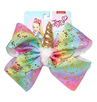 Amazon Com Jojo Siwa Rainbow Unicorn Horn Hair Bow Justice Exclusive Beauty