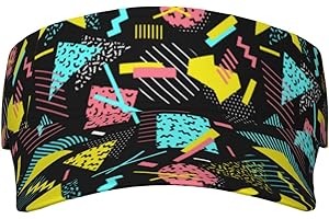 ADHOKMJL 90s Vintage Music Party Retro 90'S Visor Hats for Women Men, Adjustable Wide Brim Sun Caps for Sports Golf