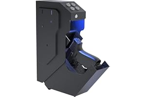 VERPROOF Gun Safe Quick Access Handgun Firearm Safes for Pistols Drop Down Single Gun Safety for Nightstand Wall Mount Bedside Desk Vehicle Bed Personal Safe with Keypad Lock and Key Lock