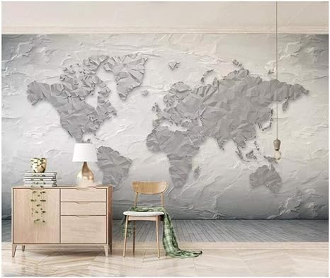 Amazon Co Jp 石のテクスチャボリューム世界地図簡略化された3 D立っているリビングルームの寝室の背景の壁 400x280cm Diy 工具 ガーデン