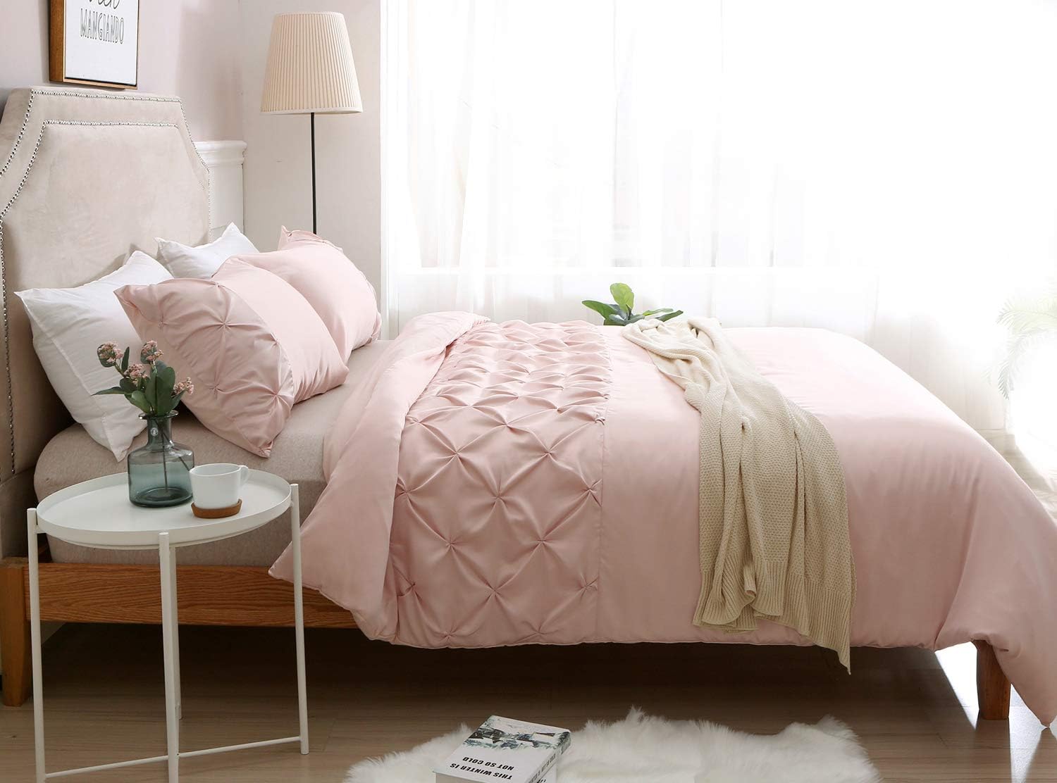 COASTLINE Stylish Blush Pink Pinch Pleat Duvet Cover Kids Bedding