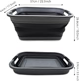SAMMART 41L Collapsible Laundry Basket Grey Black BPA Free view 3