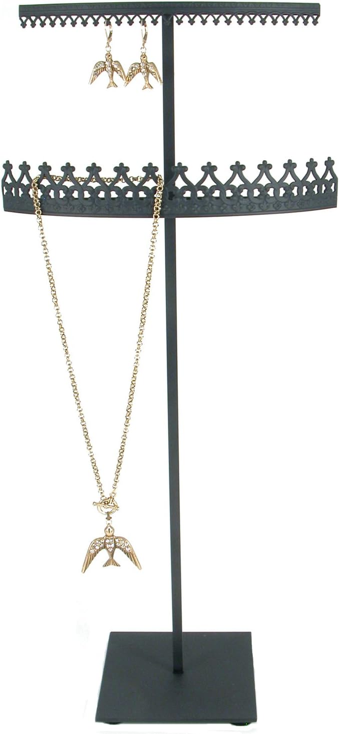 Royal Crown Display 2 Tier Combo Necklace Earring Organizer Stand - Gold