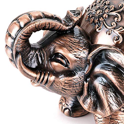 fansheng Metalen Olifant Asbak Winddicht met Cover, Creatieve Woonkamer Ruimte Draagbare Asbak Rood Koper Staand Olifant - Afbeelding 4