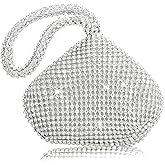 VISTATROY Women's Evening Bag Sparkly Rhinestone Purse Triangle Designer Chain Clutch Purse Bag Party Prom Wedding Purse