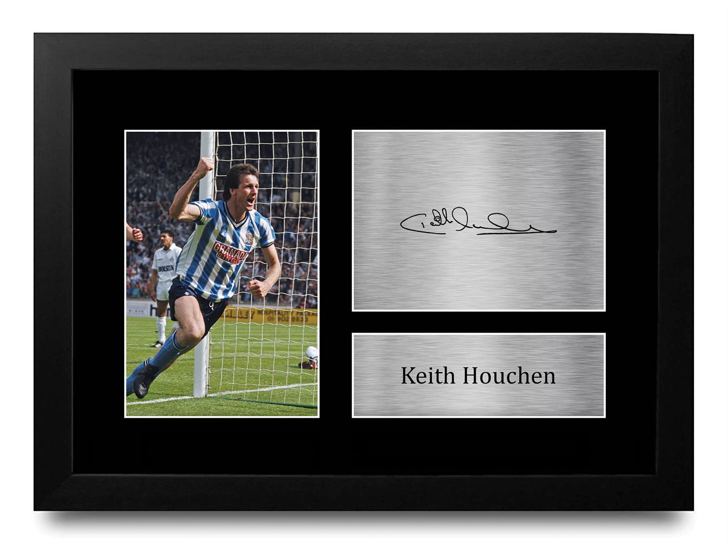 HWC Trading FR A4 Keith Houchen Coventry City Gifts Printed Signed Autograph Picture for Football Fans and Supporters - A4 Framed