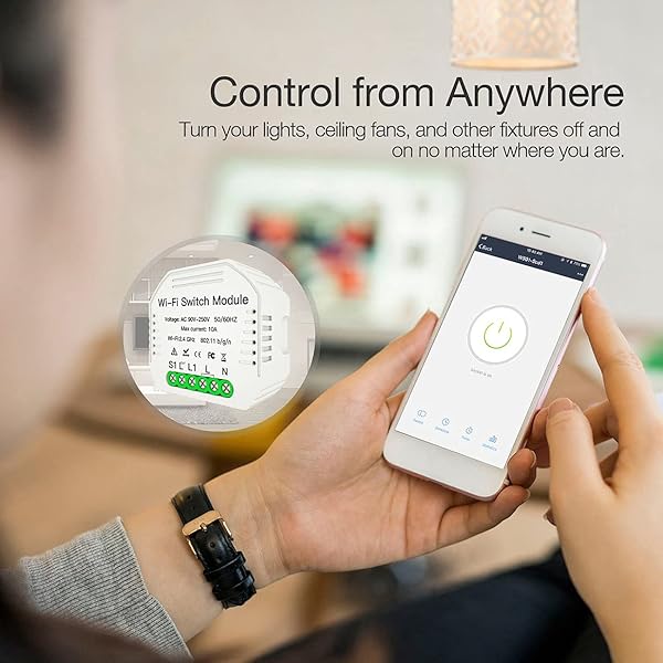 Timetided Mini WiFi Interruptor de luz Inteligente Mdulo de Interruptor de Bricolaje Smart LifeTuya App Control Remoto Funciona con Alexa Echo Google Home 1 2 Way