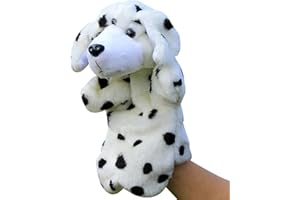 ZUXUCUVU Plush Puppets Dog Puppy Stuffed Animal Toys for Imaginative Pretend Play Storytelling (White)