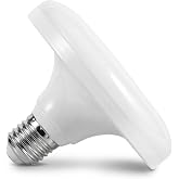 DOITOOL E27 UFO Garage Light Bulbs, LED Light Bulbs 24W 220V 4.7 inch, Equivalent Efficient, E27/26 Standard Base Flat UFO LED Lamp for Hallway Attic Bedroom Home Garage Lighting (1 Pack)