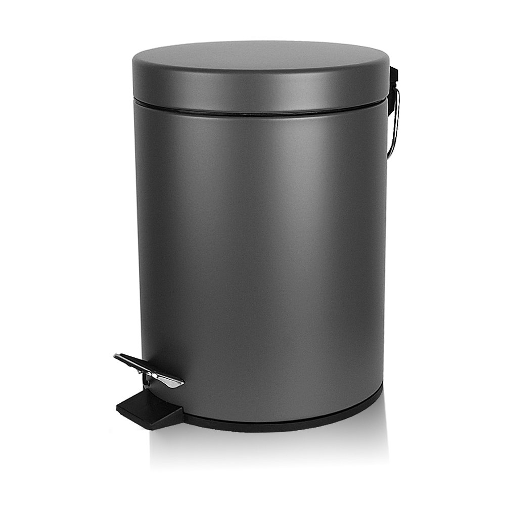 Mini Trash Can for Bathroom Office with Lid Soft Closing Fitting, Anti