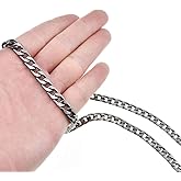 HAHIYO Mini Pochette Purse Chain Strap Slim Wide 7mm for LV Length 31.5 inches Extra Thick 2.6mm Shiny Black for Shoulder Cross Body Sling Handbag Wallet Clutch Comfortable Flat Metal Strap 1 Pack