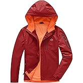 TBMPOY Men's Lightweight Rain Jackets Waterproof Raincoat with Hood Running Cycling Hiking Outdoor Windbreaker