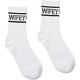 KFHENSOMR Wifey Socks Newlywed Socks Bride Sock Wedding Essentials Bride Bachelorette Gifts White with Black Text Keepsake for Women Anniversary White