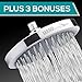 High Pressure Shower Head, High pressure Rainfall Shower Head By Manu Living | Chrome Rain Shower Head & Rain Shower Head | Massage Anti-Clog Low Water Pressure Shower Head | High Flow Shower Head