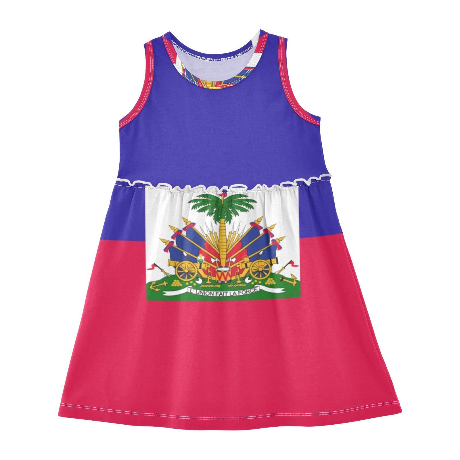 Aflyko Patriot Girls Dresses Flag of Haiti Summer
