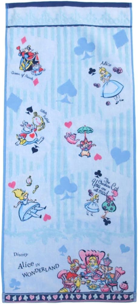 Amazon Co Jp 丸眞 フェイスタオル ディズニー プリンセス ふしぎの国のアリス 34 80cm トランプランド 綿100 ホーム キッチン