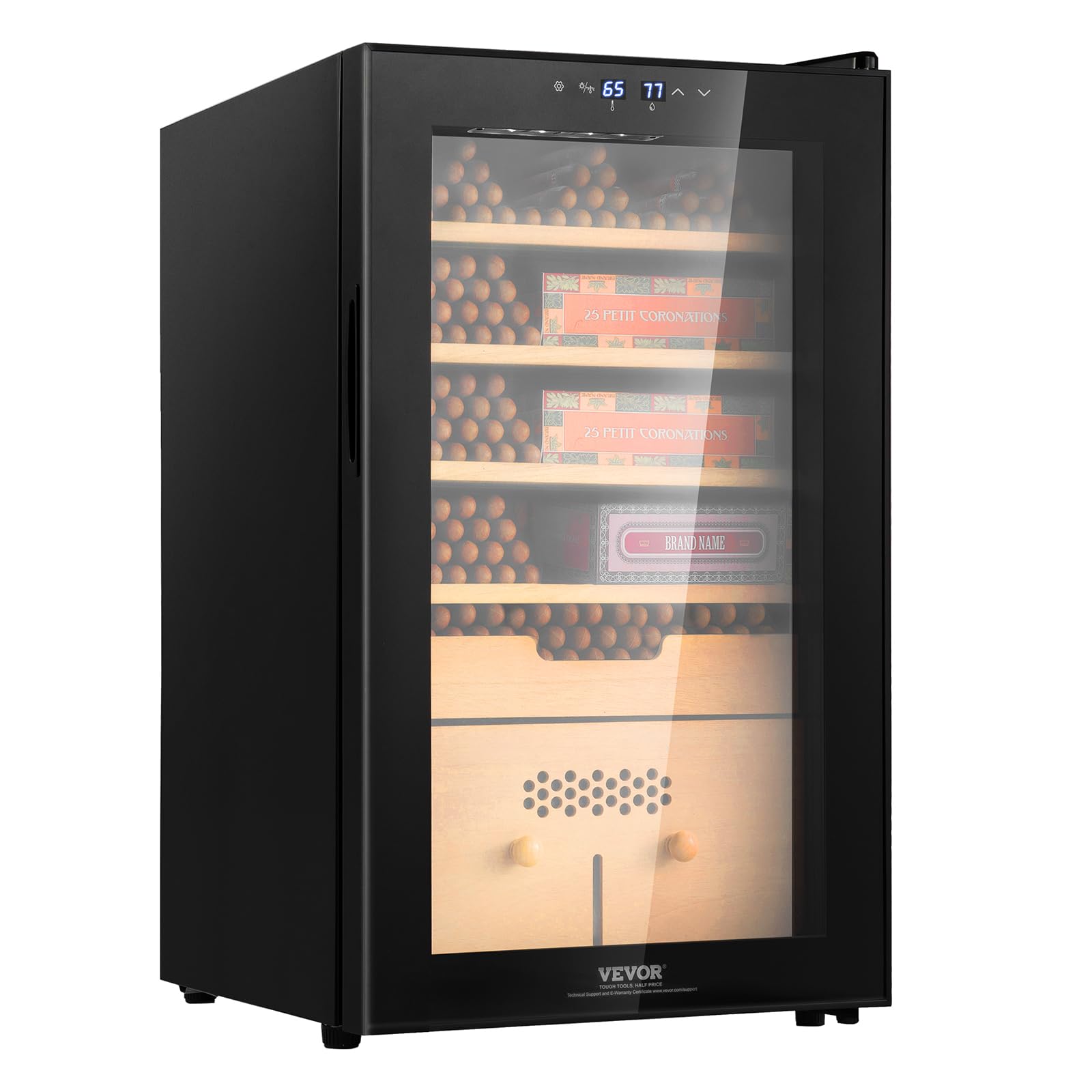 Photo 1 of VEVOR Electric Cigar Humidor, 400 Count Cigar Humidor Cabinet with Cooling, Heating & Humidity Control, 5 Layer Spanish Cedar Wood & Double Mirror Glass Cigar Humidor, Gift for Men