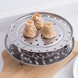 2 Pack Stainless Steel Round Steam Rack 20cm 22cm Steamer Basket view 5
