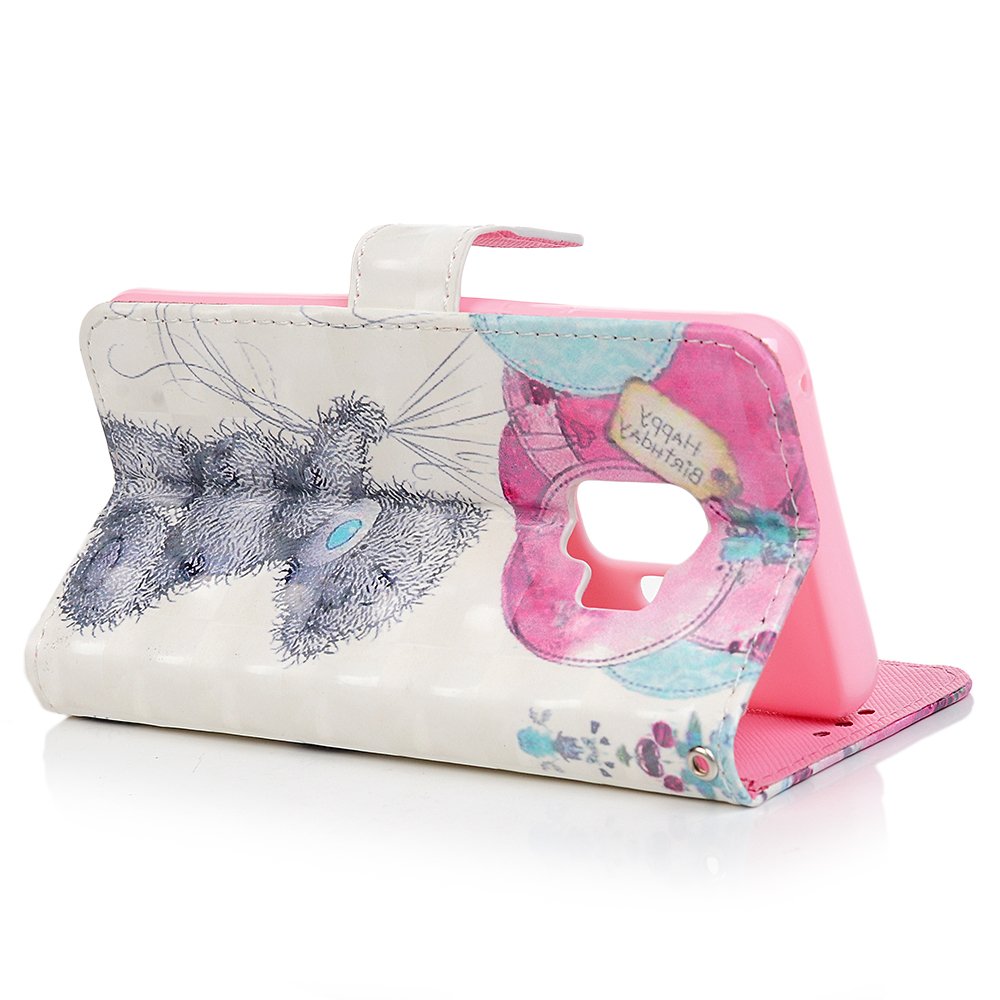 Kasos for Samsung Galaxy S9 Phone Case, 3D Leather Wallet Cases Folio Flip Cover with Card Holders and Dust Plug Anti Slip Protective Skins for Samsung S9