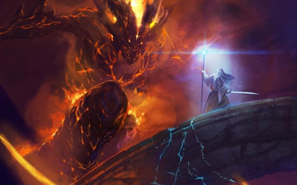 Image result for gandalf and the balrog art