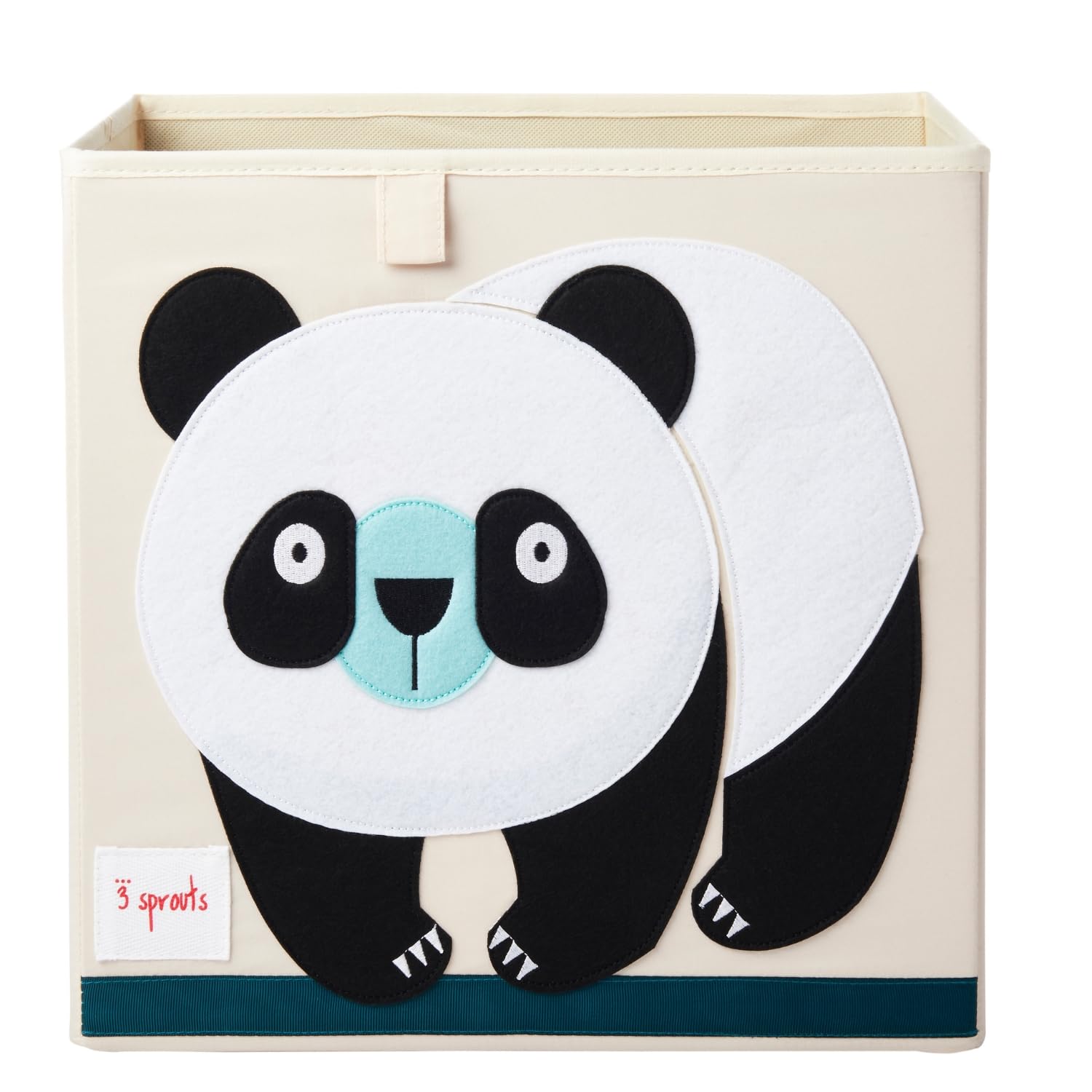 3 Sprouts Toy Storage Cube - 13 inch Kids Cube Storage Box - Collapsible Fabric Organiser Bin for for Nursery, Children’s Room, Kids Playroom, Panda