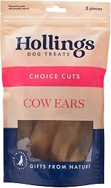 Hollings Cow Ears Dog Treats 40 Pack 100% Natural Grain Free High Protein