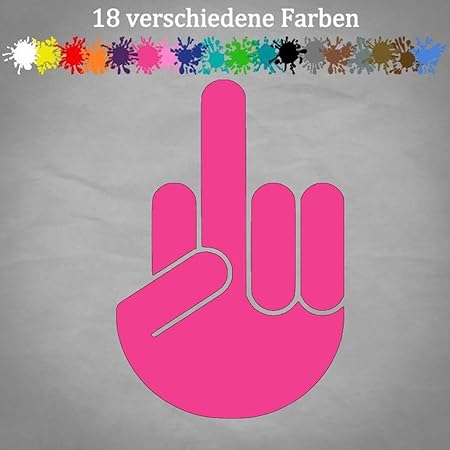 Generic Mittelfinger Aufkleber 18x12cm Fuck You Effenberg Stinkefinger JDM Wacken Tuning in 18 Farben