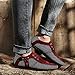 QIDIANTRADE Men's Fashion Casual Boat Gommino Shoes, Lace up Suede Sneaker, Breathable Slip. (9.5D(M) US, Red)