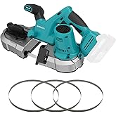 ONEMANA Cordless Bandsaw, 20V Brushless Portable Bandsaw, 2.5" Deep Cut Metal Band Saw, 6 Speeds Band Saw for Cutting Metal,w