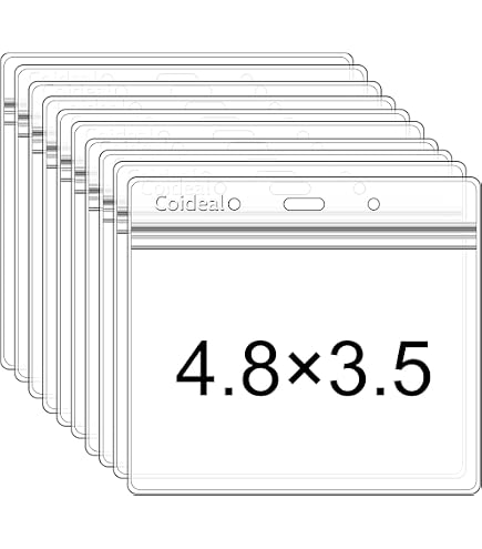Bulk 25 Pack - 4x5 Badge Holder Horizontal - Clear Credential Sleeve for Events