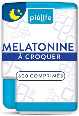 Melatonine 1,9 mg pour Bien Dormir PiùLife Sommeil Adulte, 600 Comprimés