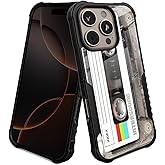 YALUUU Compatible with iPhone 16 Pro Case Retro Cassette Tape Design for Men Boys, [Shockproof Bumper] [Anti-Scratch] [Anti-Slip] Heavy Duty Protection Cover for iPhone 16 Pro 6.1''