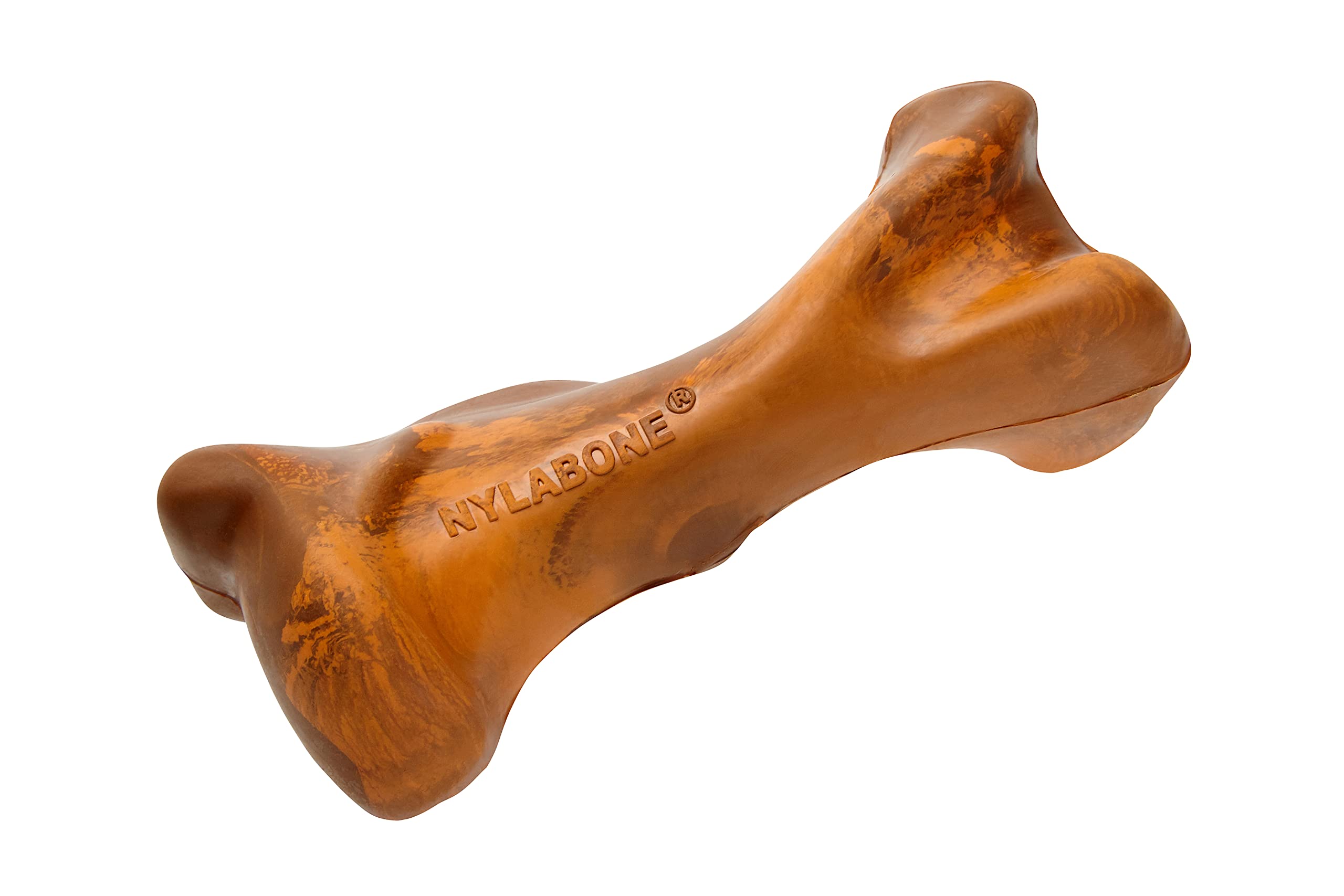 Nylabone Strong Tough Durable Rubber Dog Chew Toy Bone, Beef and Gravy Flavour, Small, for dogs up to 11 kg