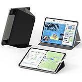 Feams V Fold Case for iPad (A16) 11th Generation 11 Inch 2025, iPad 10th Generation 10.9 Inch 2022, V-Shaped Standing Magnetic Detachable Clear Back Case with Landscape Portrait Mode&Auto Sleep, Black