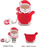 BORLTER CLAMP 16GB USB Flash Drive Pack of 5 - Santa Snowman Christmas Tree view 7