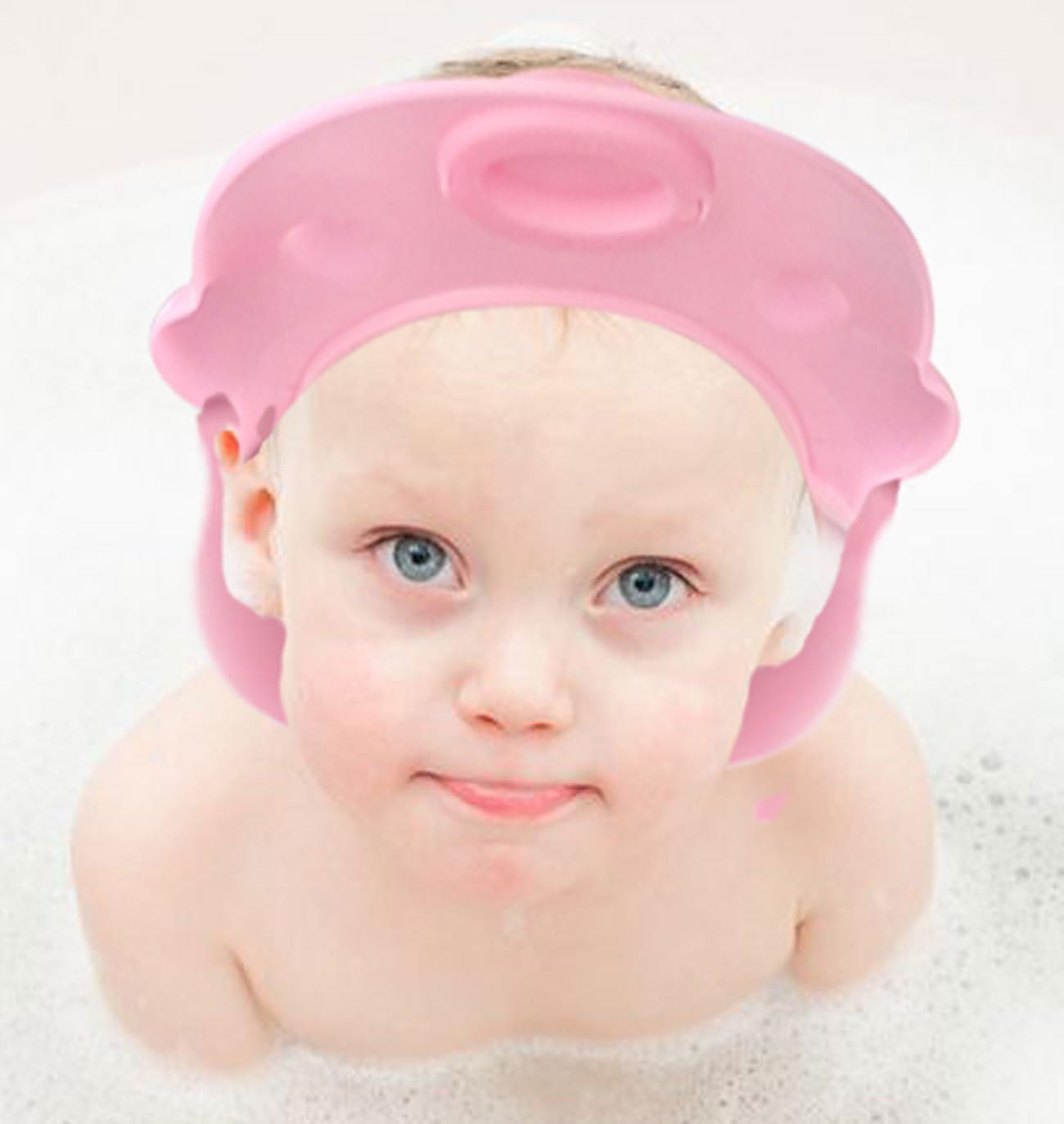2 pack baby bath cap (blue and pink cute hippo) LEAK PROOF baby bath visor baby bath hat baby shower cap- Gift box package