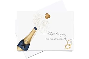 Heather & Willow 100 Wedding Thank You Cards from the New Mr and Mrs | 4x6 Bulk Thank You Cards with Envelopes | Grateful Notes Bridal Shower and Baby Shower