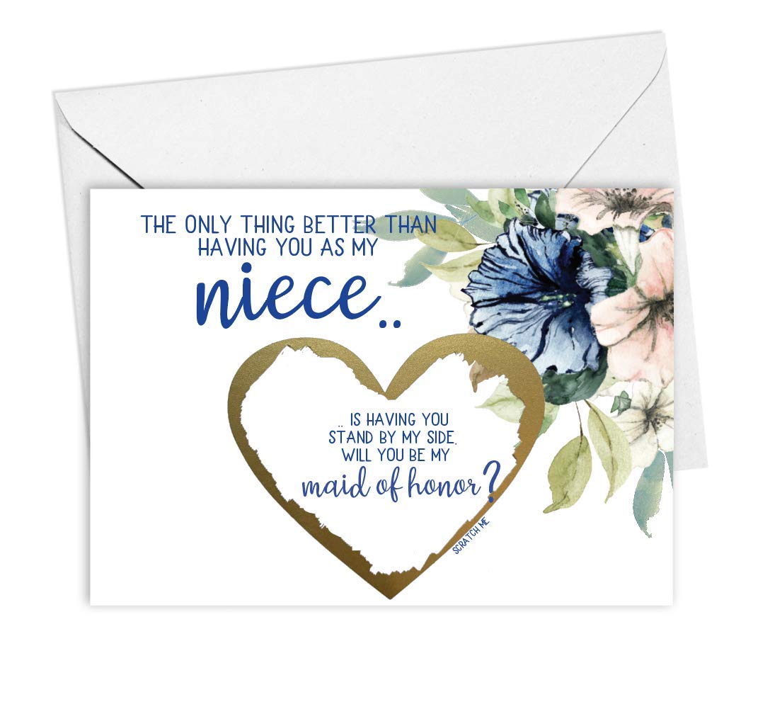 Maid of Honor Proposal Scratch Off Card For Niece