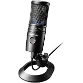 Audio-Technica AT2020USB-X Cardioid Condenser USB Microphone | Cardioid condenser microphone with 24-bit/96 kHz resolution for podcasting, streaming and content creation
