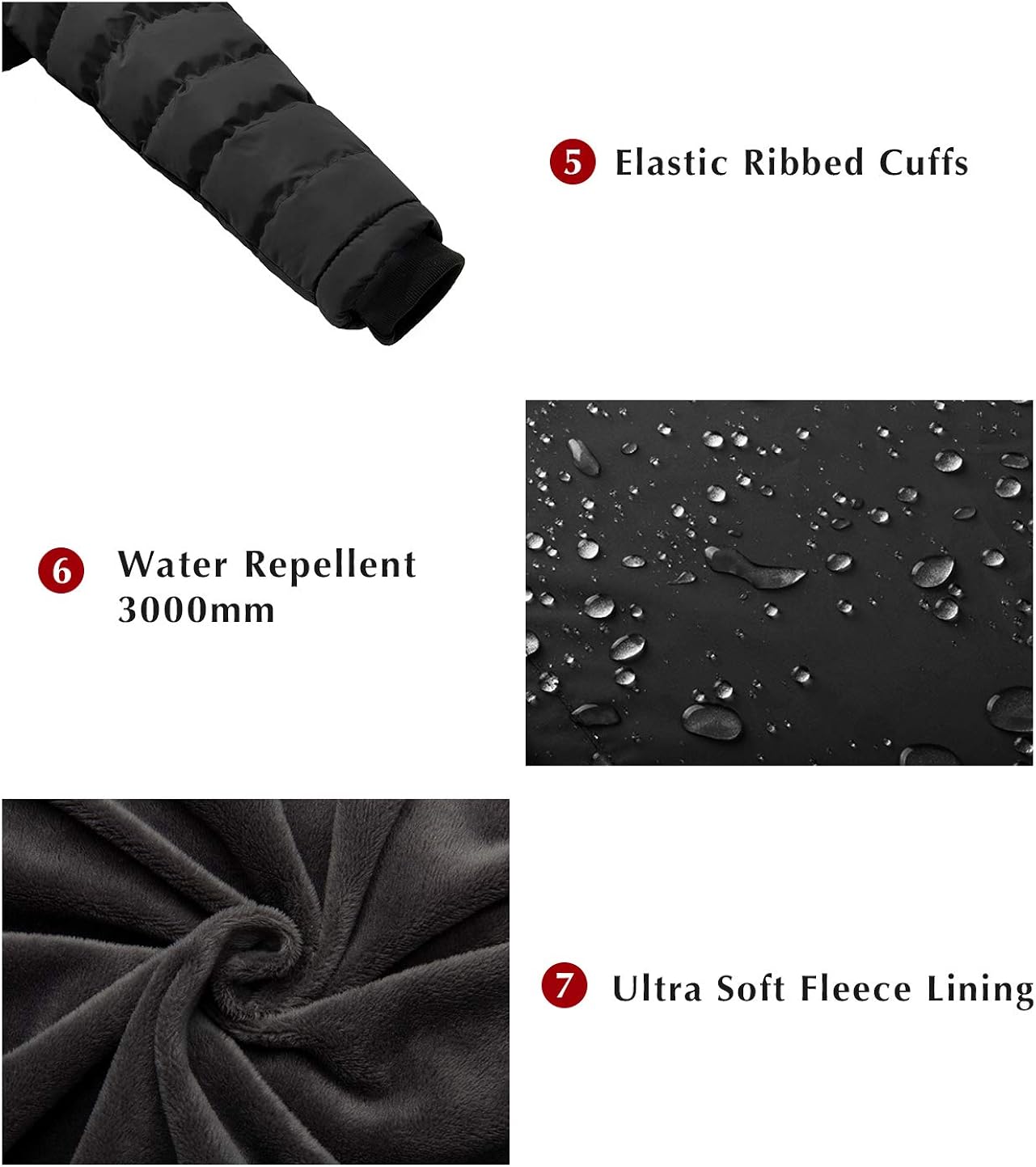 ZSHOW Girls' Water Resistant Puffer Jacket Soft Fleece Lined Padded Hooded Winter Coat: Clothing