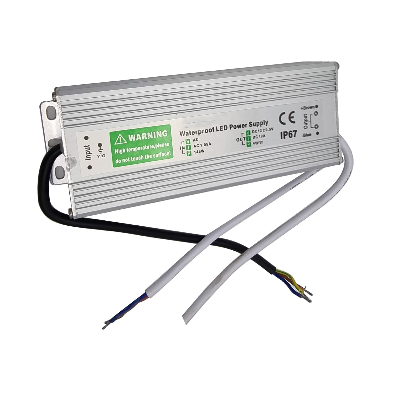 LEDSone DC 12V Waterproof LED Transformer 150W LED Switch Driver IP67 Power Supply Aluminum Alloy Suitable for LEDStrip Lighting