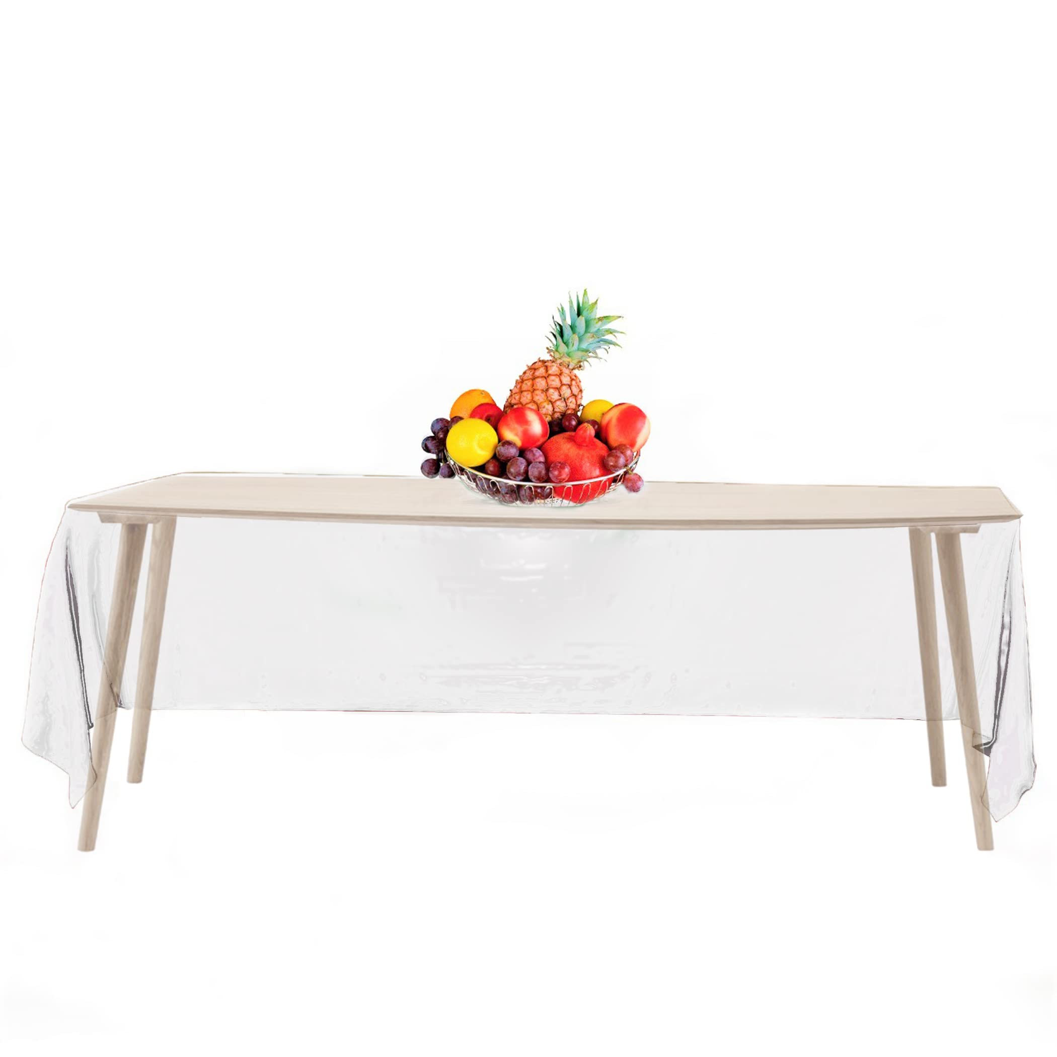 Photo 1 of Premium 14 Pack Clear Plastic Table Cloths - Smooth Decorative Rectangular Table Cover - 54 x 108 in. for Parties, Weddings