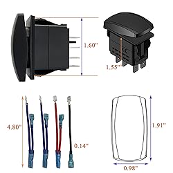 BACAUTOPARTS Blue Led Turn Signal Rocker Switch