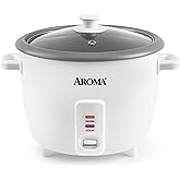 AROMA® Rice Cooker, 8-Cup (Uncooked) / 16-Cup (Cooked), Pot-Style Rice Cooker and Soup Warmer with One-Touch Control, 4 Qt, W