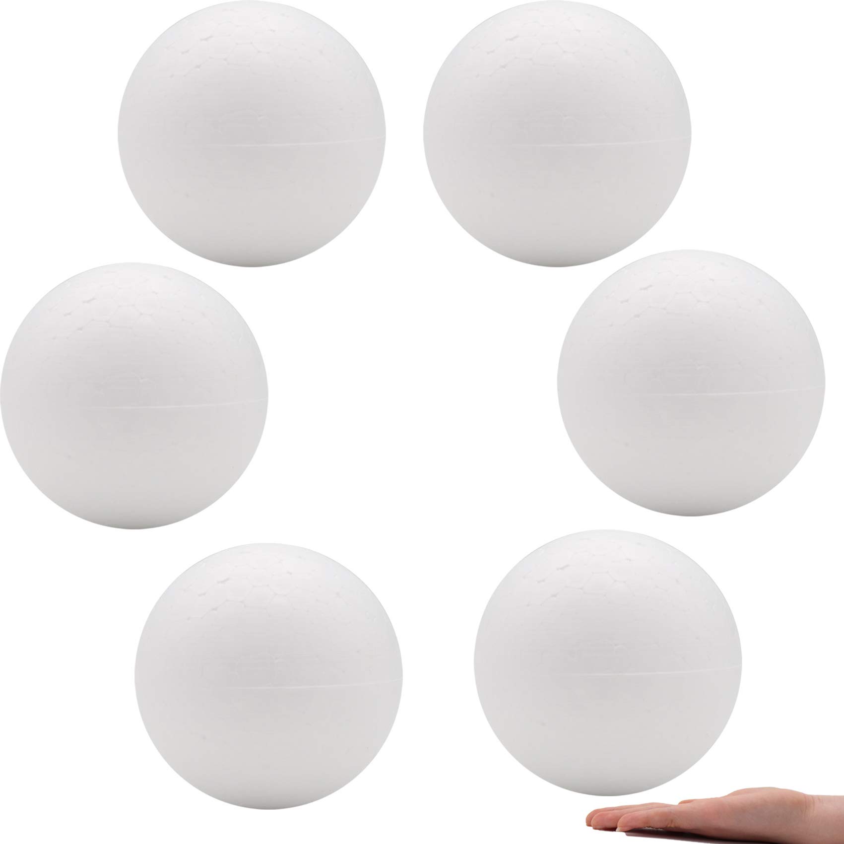 Crafare 6 Inch Craft Foam Balls 6 Pack Smooth Polystyrene Foam Balls ...